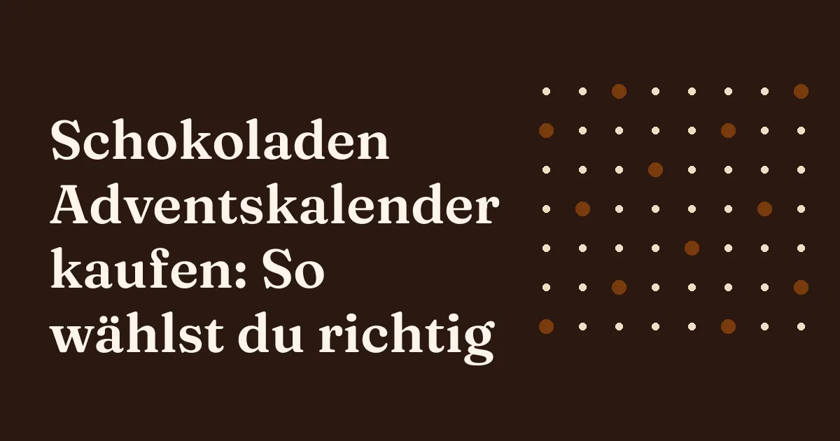 Adventskalender mit Türchen und Schokolade auf einem Tisch
